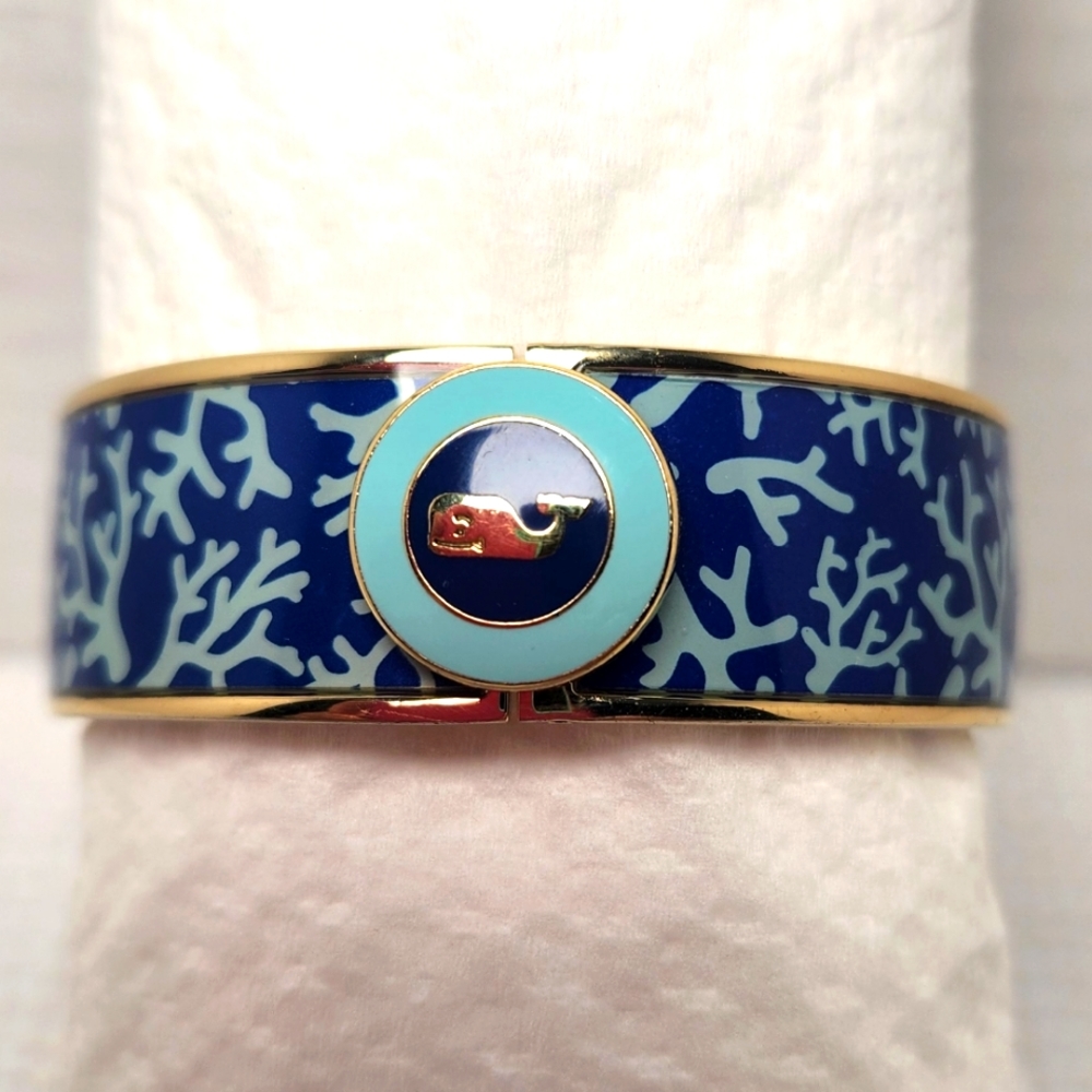 Vineyard Vines blue and gold bangle bracelet